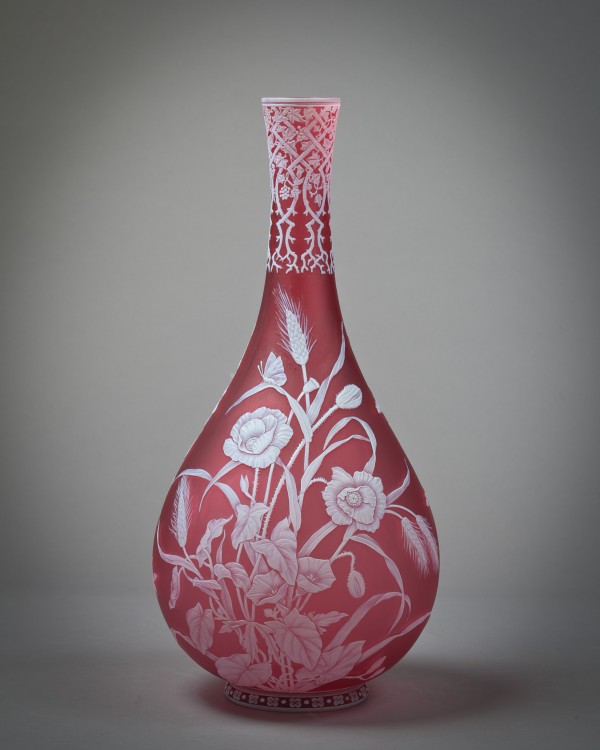An Exhibition Thomas Webb and Sons Red and White Cameo Glass Vase